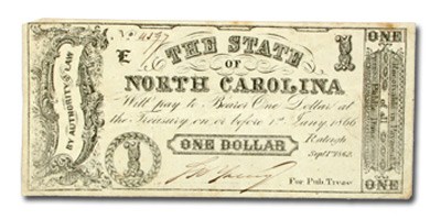 1861 The State of North Carolina $1.00 Cr#88A XF 1861 The State of North Carolina $1.00 Cr#88A XF