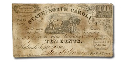 1861 The State of North Carolina $.10 Cr#114 VF 1861 The State of North Carolina $.10 Cr#114 VF