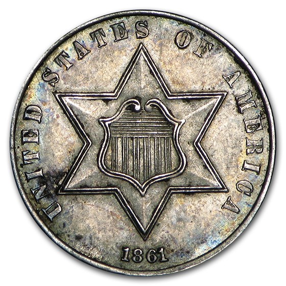 1861 Three Cent Silver AU 1861 Three Cent Silver AU