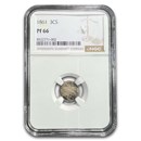 1861 Three Cent Silver PF-66 NGC