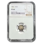 1861 Three Cent Silver PF-66 NGC