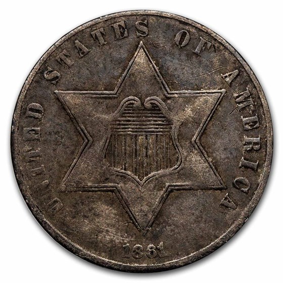 1861 Three Cent Silver VF 1861 Three Cent Silver VF
