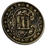 1861 Three Cent Silver XF