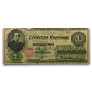 1862 $1.00 Legal Tender Salmon P. Chase Fine (Fr#16)