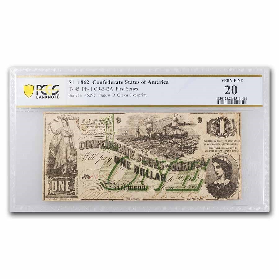 1862 $1.00 (T-45) Lucy Pickens Steamship VF-20 PCGS