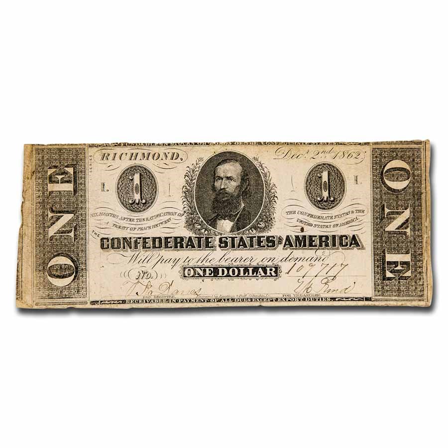 1862 $1.00 (T-55) Clement C. Clay Avg Circ