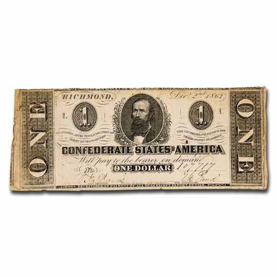 1862 $1.00 (T-55) Clement C. Clay Avg Circ 1862 $1.00 (T-55) Clement C. Clay Avg Circ