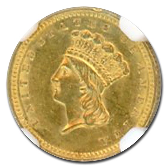 1862 $1 Indian Head Gold AU-55 NGC 1862 $1 Indian Head Gold AU-55 NGC