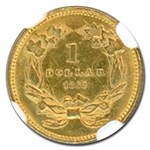1862 $1 Indian Head Gold AU-55 NGC