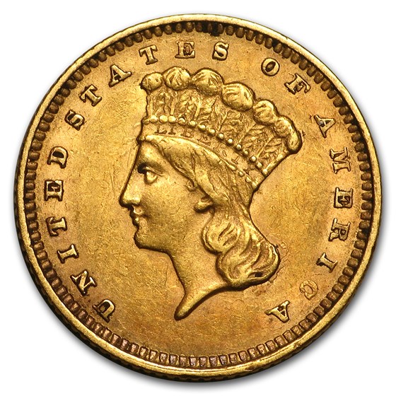 1862 $1 Indian Head Gold Dollar XF 1862 $1 Indian Head Gold Dollar XF
