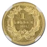 1862 $1 Indian Head Gold MS-61 NGC (PL)