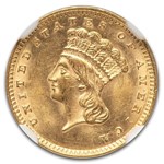 1862 $1 Indian Head Gold MS-62 NGC