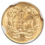 1862 $1 Indian Head Gold MS-62 NGC