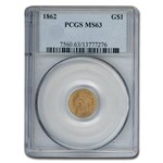 1862 $1 Indian Head Gold MS-63 PCGS