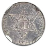 1862/1 Three Cent Silver MS-66+ NGC (FS-301)