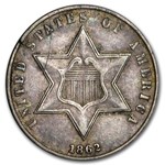 1862/1 Three Cent Silver XF