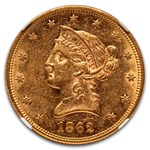 1862 $10 Liberty Gold Eagle AU-55 NGC