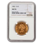 1862 $10 Liberty Gold Eagle AU-55 NGC