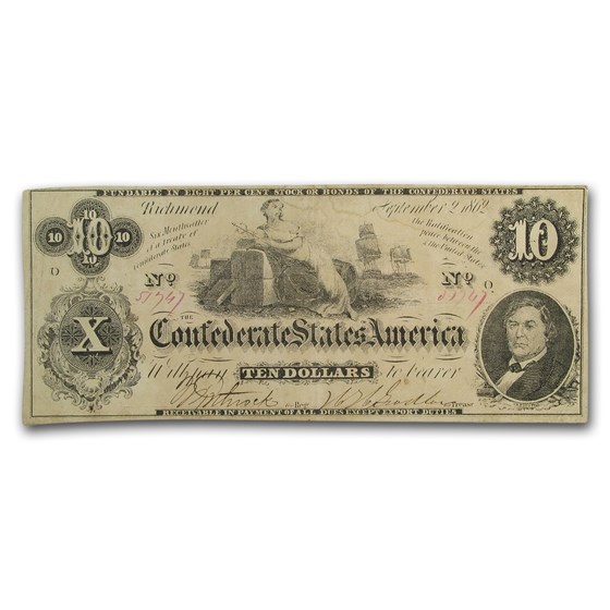 1862 $10 (T-46) Ceres on Cotton Bales XF