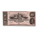 1862 $10 (T-52) Capitol @ Columbia, SC VF (Cancelled)