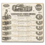 1862 $100 (T-40) Train Diffused Steam AU 5 Consecutive