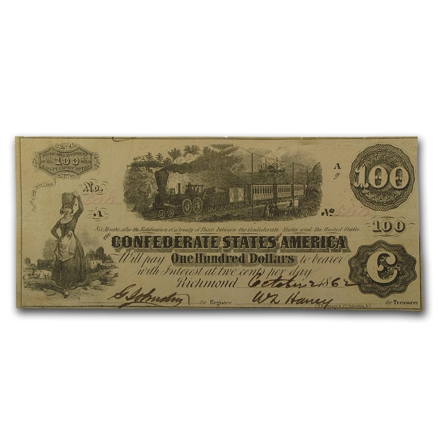1862 $100 (T-40) Train Diffused Steam VF/XF