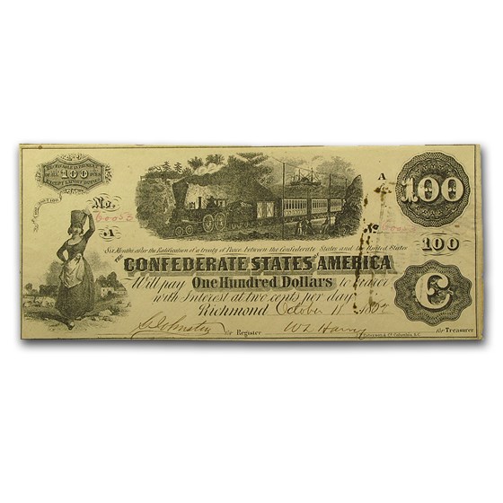 1862 $100 (T-40) Train Diffused Steam XF 1862 $100 (T-40) Train Diffused Steam XF