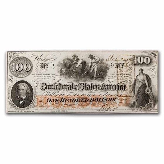 1862 $100 (T-41) Men Hoeing Cotton CU 1862 $100 (T-41) Men Hoeing Cotton CU