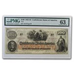 1862 $100 (T-41) Slaves Hoeing Cotton CU-63 PMG