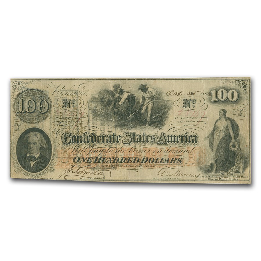 1862 $100 (T-41) Slaves Hoeing Cotton VF