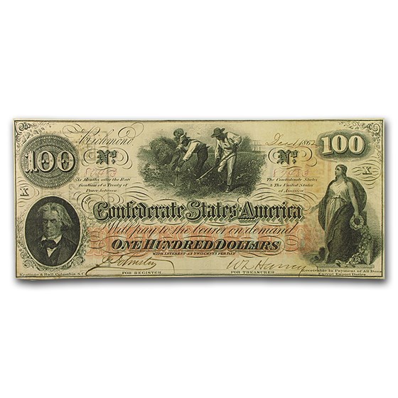 1862 $100 (T-41) Slaves Hoeing Cotton VF+ 1862 $100 (T-41) Slaves Hoeing Cotton VF+