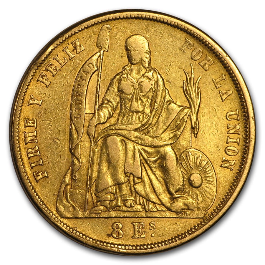 Buy 18621863 Peru Gold 8 Escudos Avg Circ (Random) APMEX