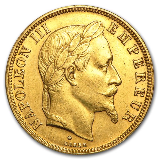 1862-1868 France Gold 50 Francs Napoleon III Laureate (AU) 1862-1868 France Gold 50 Francs Napoleon III Laureate (AU)