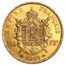 1862-1870 France Gold 100 Francs Napoleon III Laureate AU