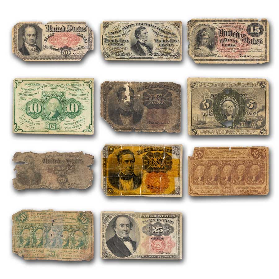 1862-1876 Fractional Currency Random Denominations Culls