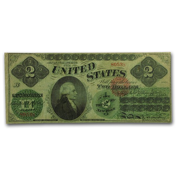 1862 $2.00 Legal Tender Alexander Hamilton Fine (Fr#41) 1862 $2.00 Legal Tender Alexander Hamilton Fine (Fr#41)