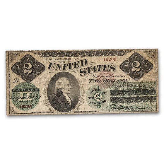 1862 $2.00 Legal Tender Alexander Hamilton VG (Fr#41) 1862 $2.00 Legal Tender Alexander Hamilton VG (Fr#41)