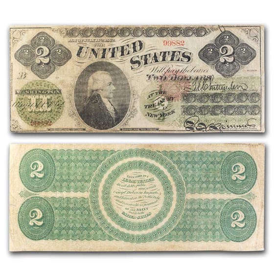 1862 $2.00 Legal Tender Alexander Hamilton VG (Fr#41A) 1862 $2.00 Legal Tender Alexander Hamilton VG (Fr#41A)