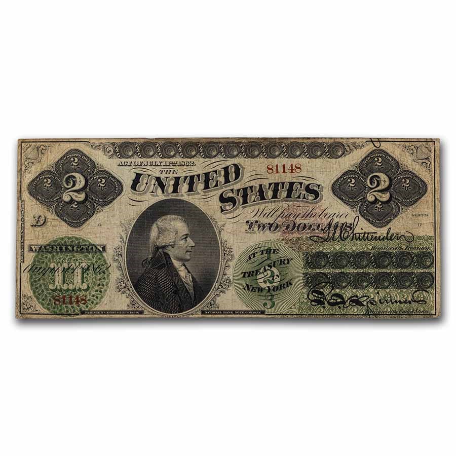 1862 $2.00 Legal Tender Hamilton VF (Fr#41A)