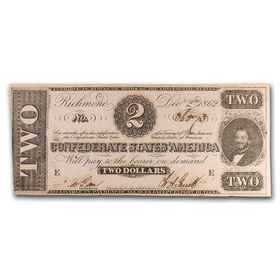 1862 $2.00 (T-54) Judah Benjamin CU