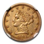 1862 $2.50 Liberty Gold Quarter Eagle AU-50 NGC