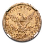 1862 $2.50 Liberty Gold Quarter Eagle AU-50 NGC