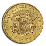 1862 $20 Liberty Gold Double Eagle AU-55 PCGS