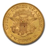 1862 $20 Liberty Gold Double Eagle AU-58 PCGS