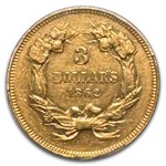 1862 $3 Gold Princess AU-55 PCGS