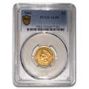1862 $3 Gold Princess AU-55 PCGS
