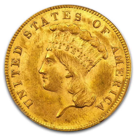 Buy 1862 $3 Gold Princess MS-63+ PCGS | APMEX