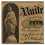 1862 $5.00 Legal Tender Alexander Hamilton Fine PMG (Fr#62)