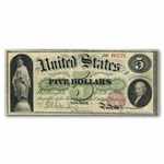1862 $5.00 Legal Tender Alexander Hamilton VF (Fr#61c)