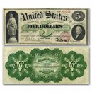 1862 $5.00 Legal Tender Alexander Hamilton VF (Fr#61c)